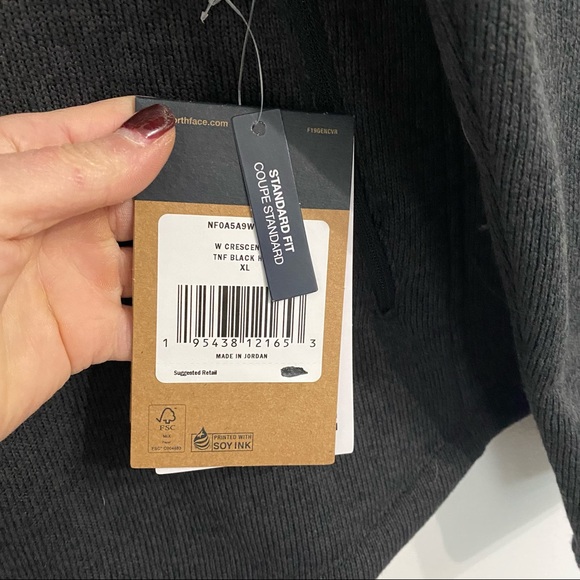 The North Face Size XL Black Heather Crescent Full Zip Jacket - Picture 9 of 12